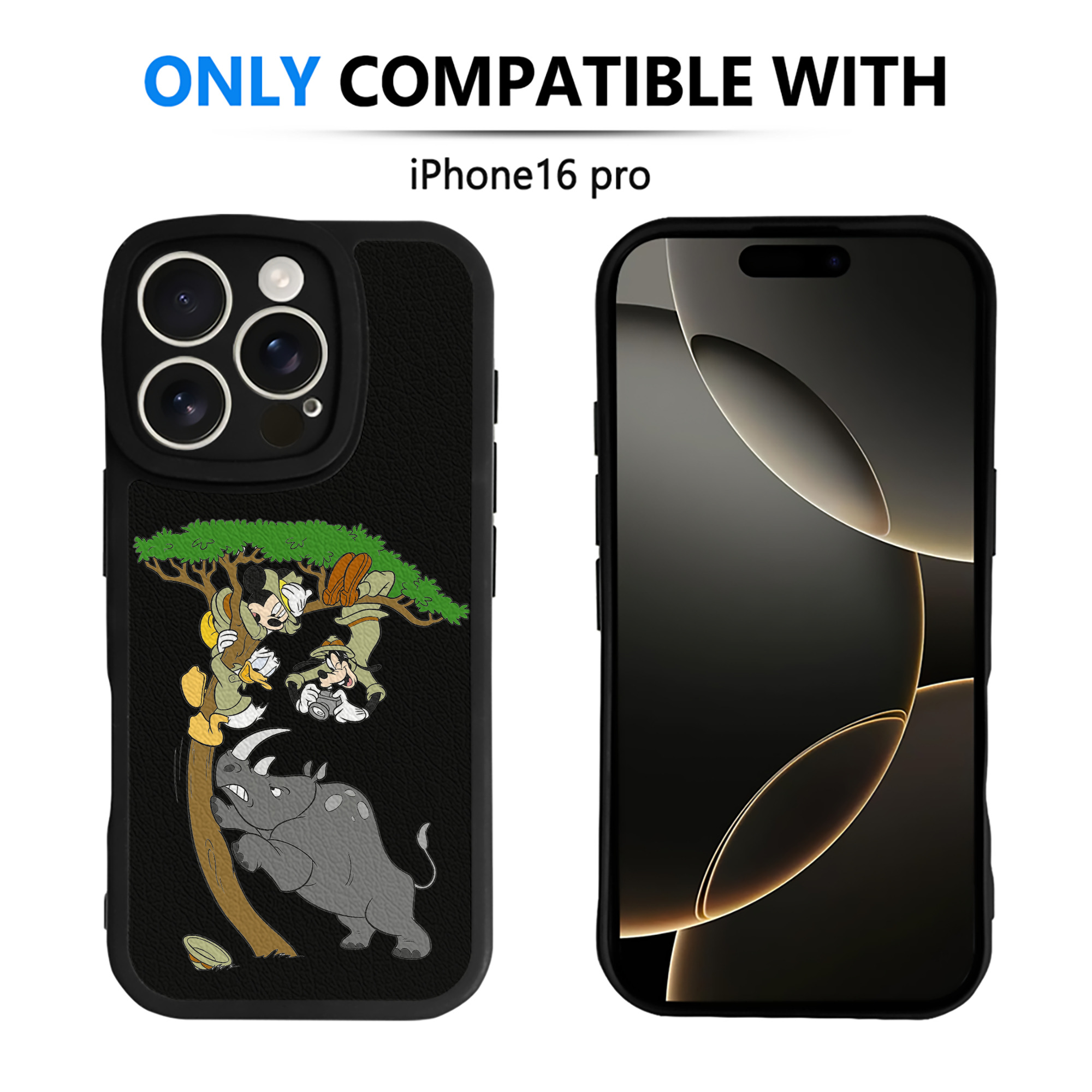 （画像用） ミッキーマウス Mickey Mouse 【iPhone 16シリーズ対応】シリコンスマホケース（レザー調） 材質：シリコン